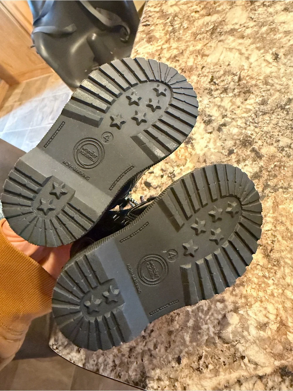 Black Patent Lace-Up Kids Boots